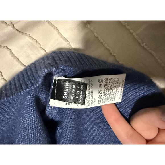 women's Blue Crew Neck Sweater Size S - Picture 2 of 4